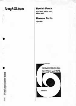 Bang and Olufsen Beolab Penta service manual PDF